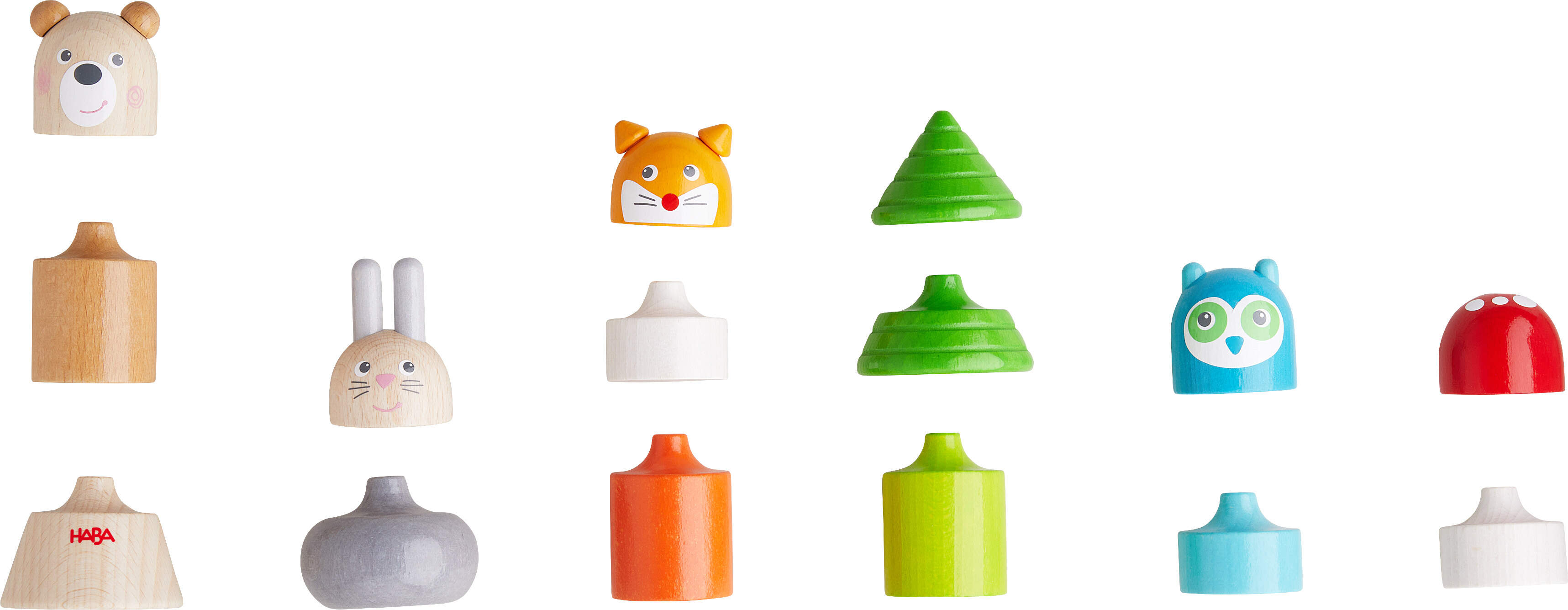 HABA Gioco Impilabile Waldfreunde - Puzzle In Legno Con Animali Del Bosco Per Bambini 2+ Anni - 4