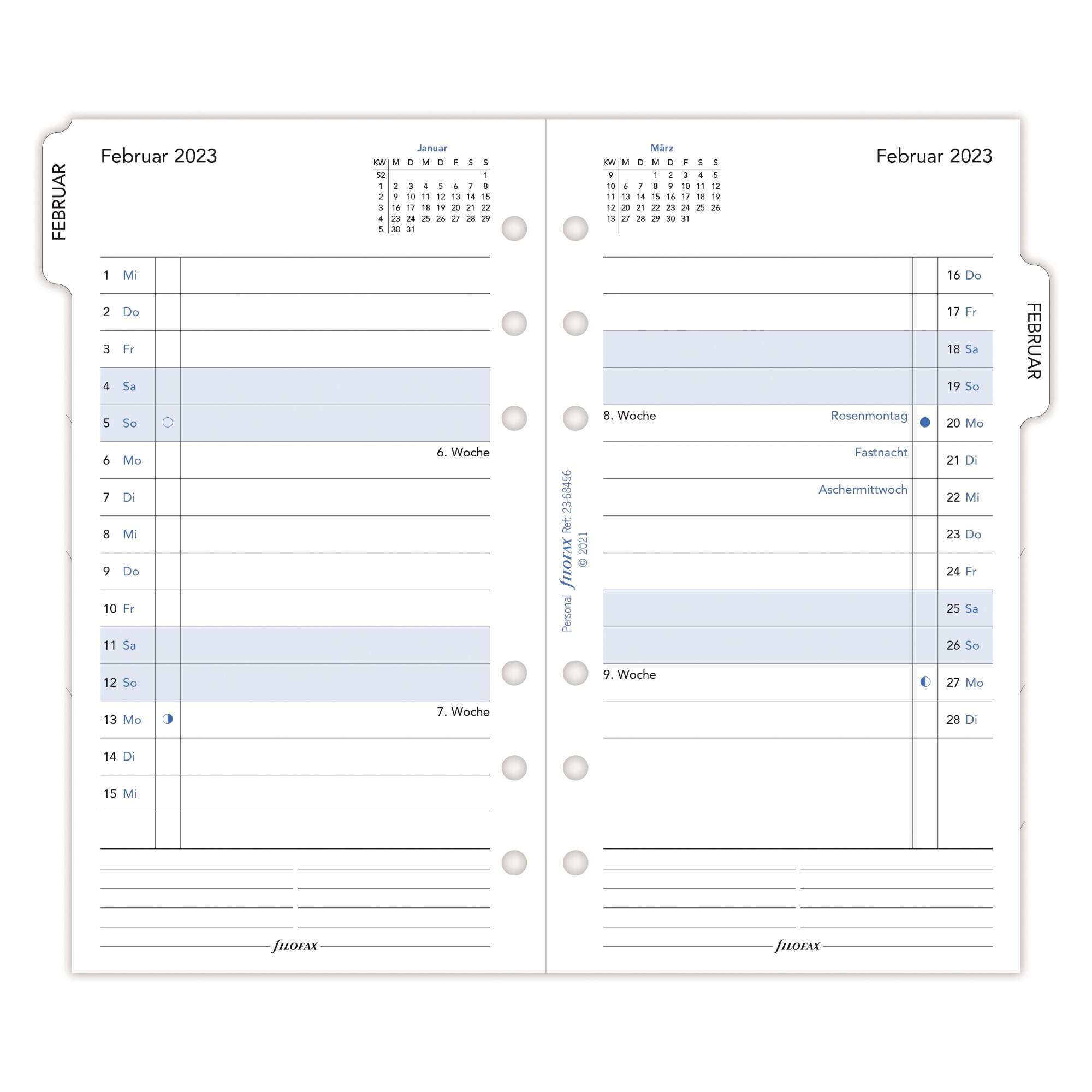 FILOFAX FILOFAX Einlage Kalender 2024 DIN A5 6 Monate/1 Seite Mein