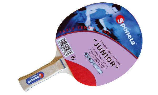 Sponeta Tischtennisschläger Junior Freizeitschläger  mit Schwamm 1,5 mm 