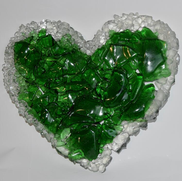 Dettenheim Art Brillant Leuchtendes Glas Herz Cm Grun Einzelstuck Geschenk Zum Muttertag Hochzeit Freundschaft In Altmuehlfranken De