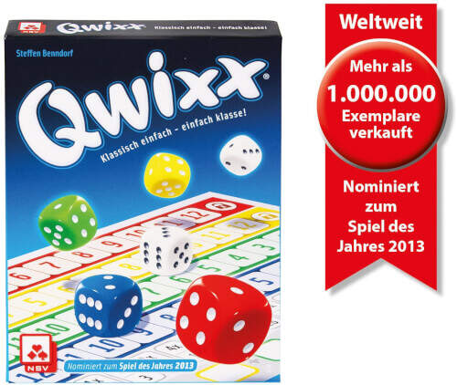 nominiert zum Spiel des Jahres Würfelspiel Qwixx 