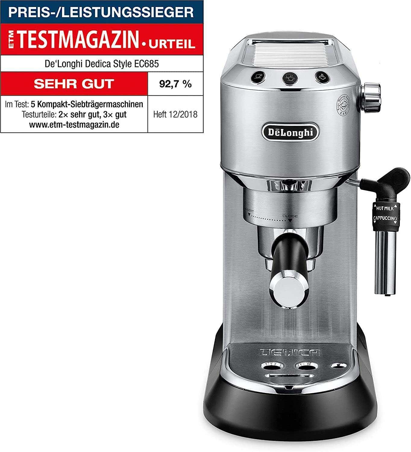De'longhi Delonghi Dedica EC685M Silber 2 Tassen | Letzshop