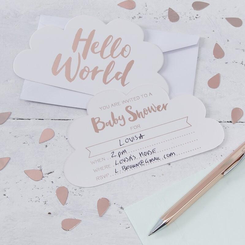 Ginger Ray Einladungen Babyparty Rosegold Letzshop