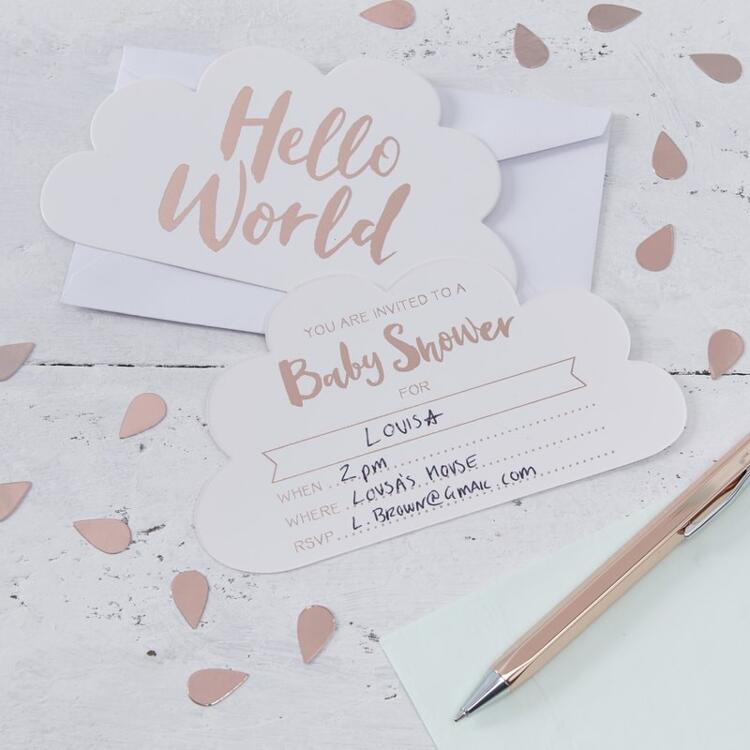 Ginger Ray Einladungen Babyparty Rosegold Letzshop