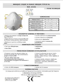 Masques anti-poussière SUPAIR