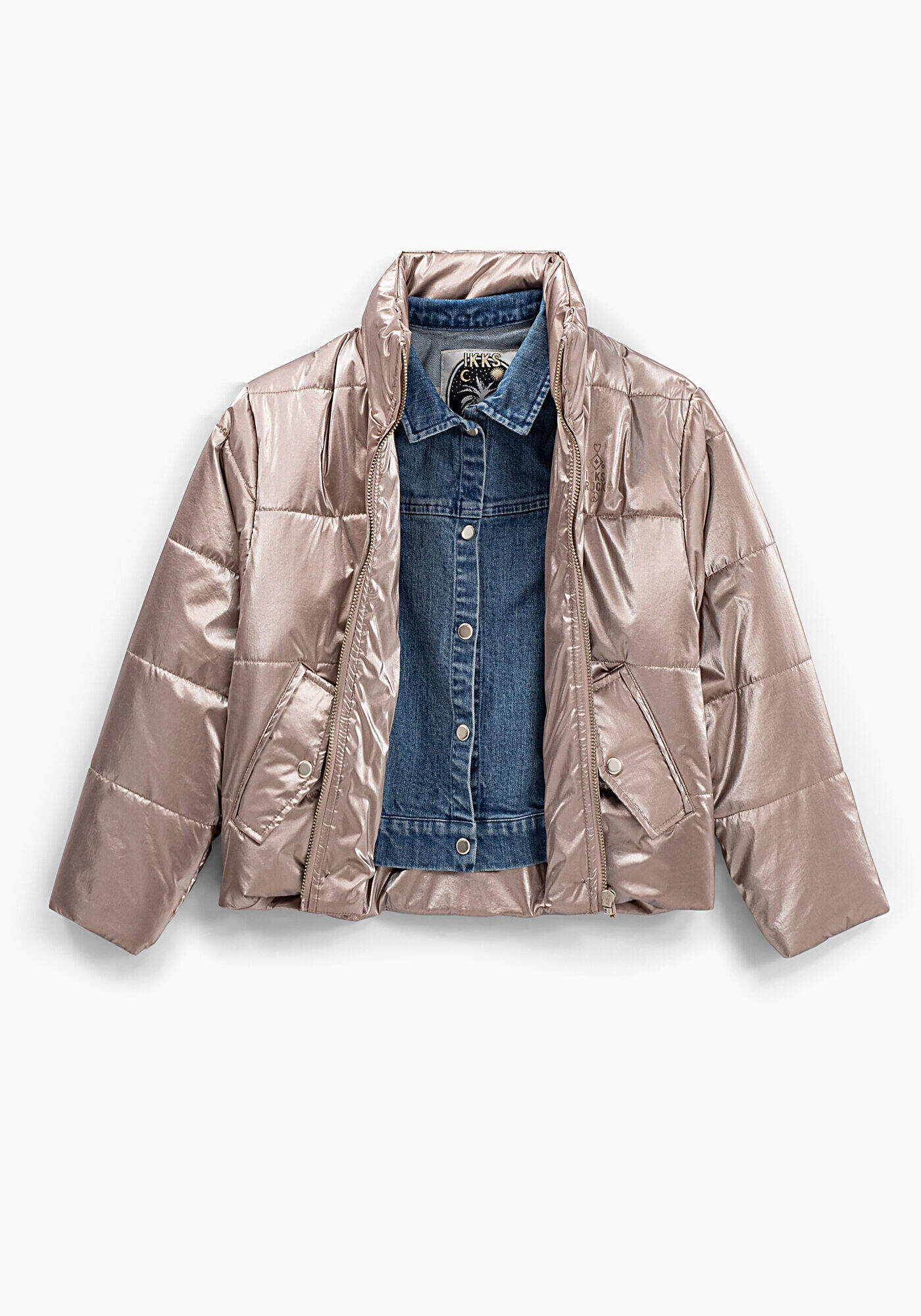 DOUDOUNE CHAMPAGNE PARMENTURE JEAN FILLE XS41012-14 IKKS